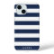 Modern Navy and White Stripe Personalised Case