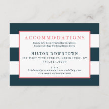 Modern Navy and White Stripe Wedding Accommodation
