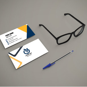 Modern Navy and Yellow Professional Business Card