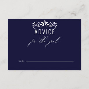 Modern Navy Blue Advice For The Graduate  Enclosure Card