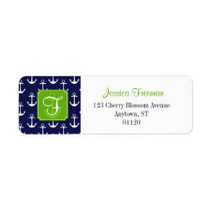 Modern Navy Blue Anchors Pattern Personalised