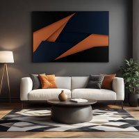 Modern Navy Blue and Copper Geometric