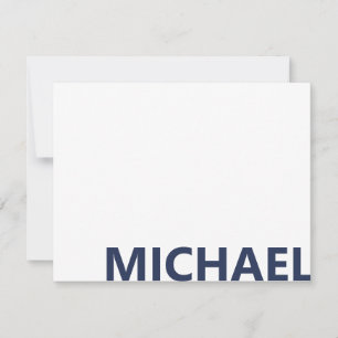 Modern Navy Blue Bold Monogram Card