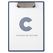 Modern Navy Blue Border Custom Stationery
