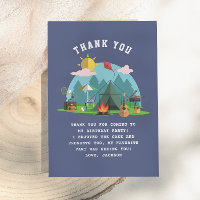 Modern Navy Blue Boy Camp Out Birthday Party
