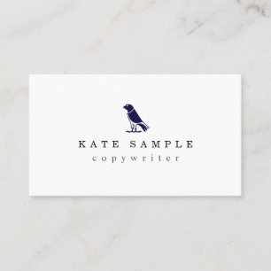 Modern Navy Blue Copywriter Personal Brand Bird Business Card