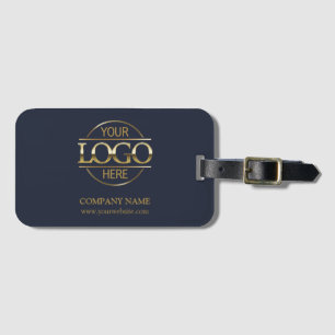 Modern Navy Blue Corporate Company Business Logo Luggage Tag