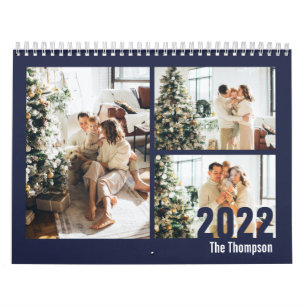 Modern Navy Blue Custom Create your own Photo Calendar