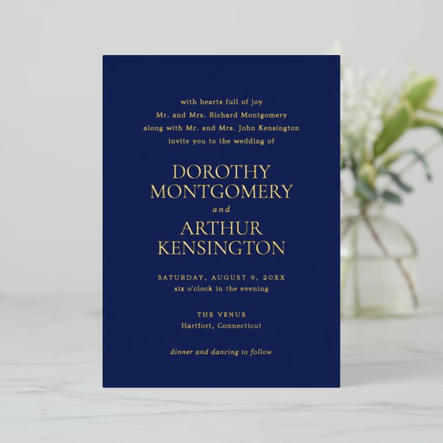Modern Navy Blue Elegant Wedding (Standing Front)
