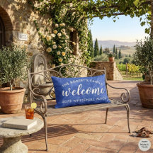 Modern Navy Blue Family Name Welcome
