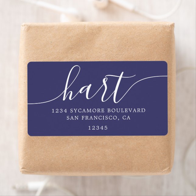 Modern Navy Blue Family Return Address (Insitu)