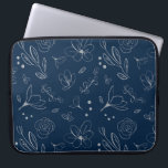 Modern Navy Blue Floral Illustration  Laptop Sleeve<br><div class="desc">Introducing our Modern Navy Blue Floral Illustration Laptop Case – a fusion of style and functionality for the fashion-forward tech enthusiast. The sleek navy blue exterior, coupled with an intricate floral design, adds a touch of sophistication to your laptop protection game. See other case size options. The zip closure guarantees...</div>