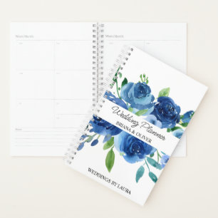Modern Navy Blue Floral Wedding Planner