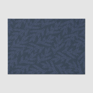 Modern Navy Blue Foliage Pattern Tissue Paper