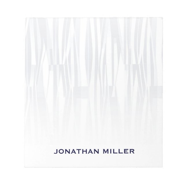 Modern Navy Blue Geometric Pattern Personalised Notepad (Front)