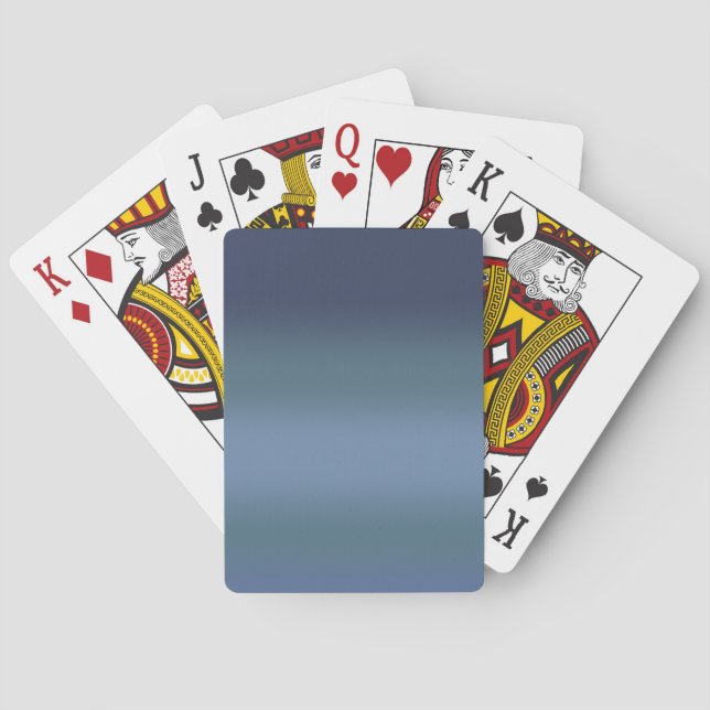 Modern navy blue gradient Watercolor galaxy space  Playing Cards (Back)