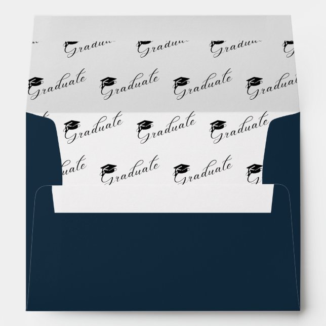 Modern Navy Blue Graduate  Graduation Envelope (Back (Bottom))