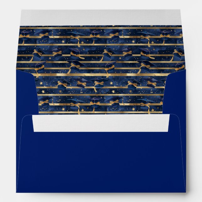 Modern Navy Blue Graduation Envelope (Back (Bottom))