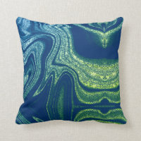 Modern navy blue green abstract marble pattern