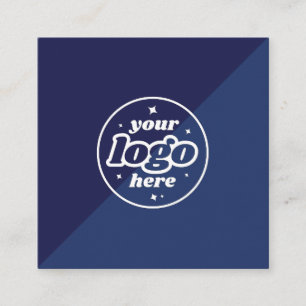 Modern Navy Blue Logo Square Business Card
