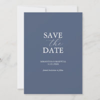 Modern Navy Blue Minimal Save The Date
