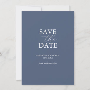 Modern Navy Blue Minimal Save The Date