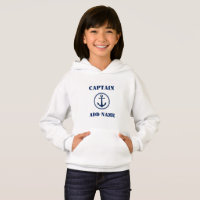 Modern Navy Blue Nautical Anchor & Name/Rank