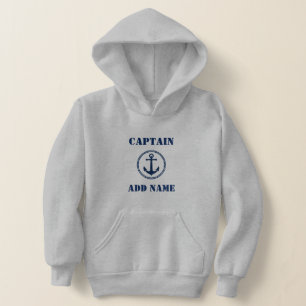 Modern Navy Blue Nautical Anchor & Name/Rank