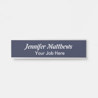 Modern Navy Blue Office Employee Desk Name Plate