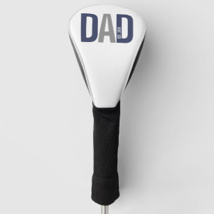 Modern Navy Blue Personalised Dad Established Golf Head Cover