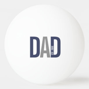 Modern Navy Blue Personalised Dad Established Ping Pong Ball