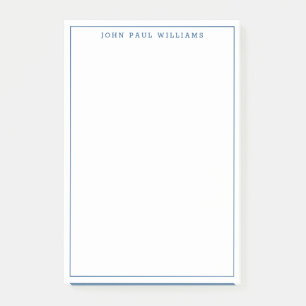 Modern Navy Blue Professional Thin Border Line Post-it Notes