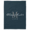 Modern Navy Blue Script Monogram Couples