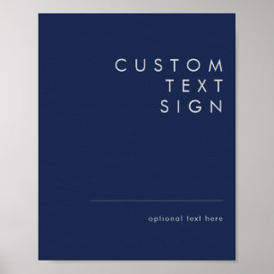 Modern Navy Blue   Silver Cards And Gifts Custom Poster