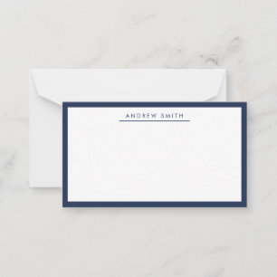 Modern Navy Blue Simple Line Classic Minimalist Card