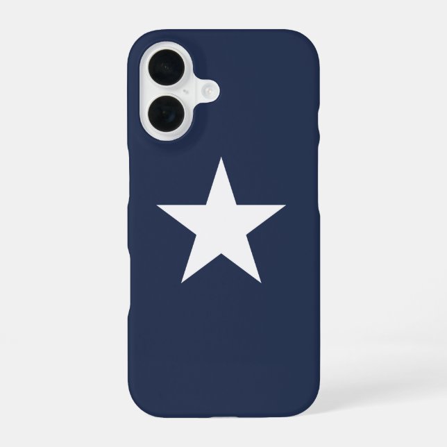 Modern Navy Blue Star Mark iPhone 16 Case (Back)