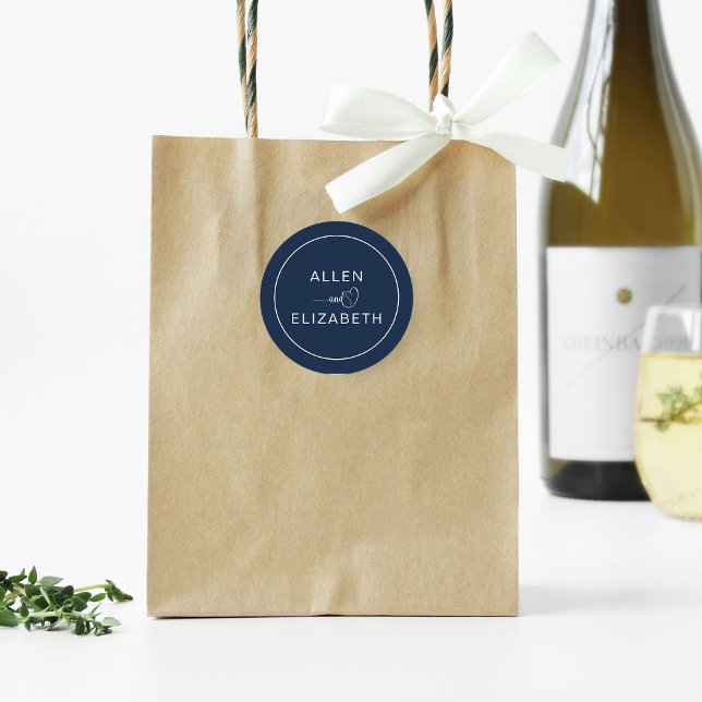 Modern Navy Blue Stylish Wedding Envelope Seal (Creator Uploaded)