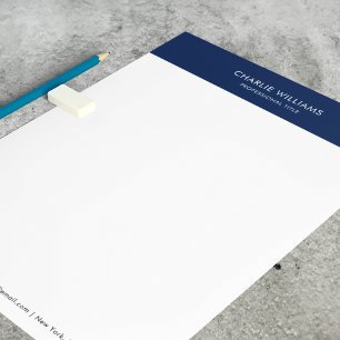 Modern Navy Blue Thank You After Job Interview Custom Letterhead