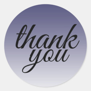 Modern Navy Blue Thank You Classic Round Sticker
