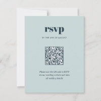 Modern Navy Blue Trendy Mix Match Wedding QR Code