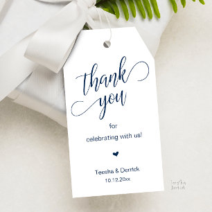 Modern Navy Blue Wedding Party Gifts Thank You Gift Tags