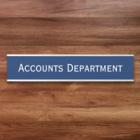 Modern Navy Blue White Office Firm Department Name