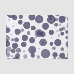 Modern Navy Blue & White Polka Dot Bubbles Party Tissue Paper