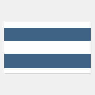 Modern Navy Blue White Stripes Pattern Rectangular Sticker