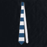 Modern Navy Blue White Stripes Pattern Tie<br><div class="desc">Modern navy blue and white stripes pattern. Design by GraphicsByMimi © Trendy, nautical, mod, preppy, bold, striped pattern with wide horizontal stripes design you can leave as is or use as a template background to create your own unique one-of-a-kind stripe pattern design by selecting the edit menu and adding your...</div>