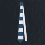 Modern Navy Blue White Stripes Pattern Tie<br><div class="desc">Modern navy blue and white stripes pattern. Design by GraphicsByMimi © Trendy, nautical, mod, preppy, bold, striped pattern with wide horizontal stripes design you can leave as is or use as a template background to create your own unique one-of-a-kind stripe pattern design by selecting the edit menu and adding your...</div>