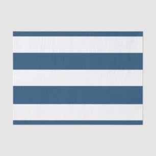 Modern Navy Blue White Stripes Pattern Tissue Paper