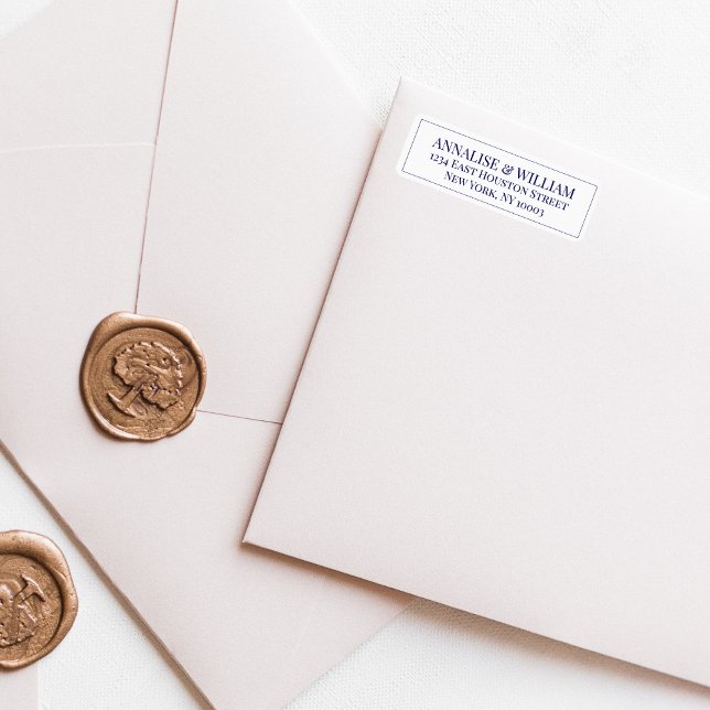 Modern Navy Blue White Wedding Return Address (Creator Uploaded)