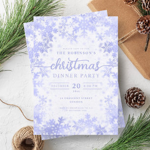 Modern Navy Blue Winter Wonderland Christmas Invitation