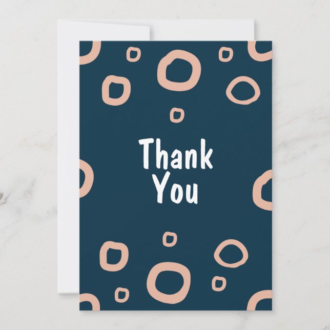 Modern Navy & Blush Hand-Drawn Organic Ring Patter Invitation (Front)